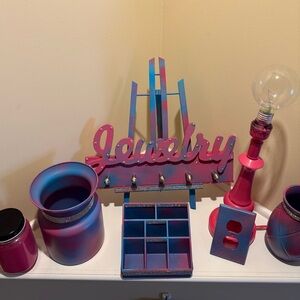 8 Piece-Handmade Pink & Blue Bedroom Decor/ Organizer set! FREE GIFT!